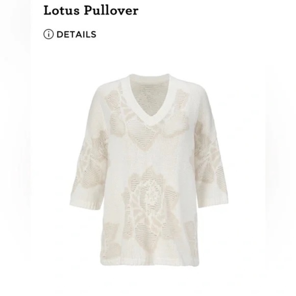 Cabi Lotus Pullover – Ivory Floral Open Knit – XS - Picture 4 of 4